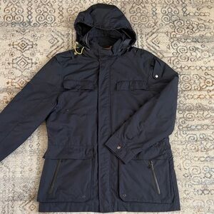 Cole Haan Navy Hooded Rain Jacket Large